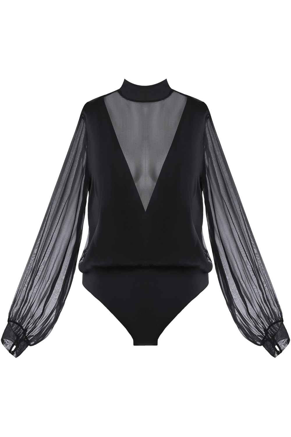 Les Bodys Long Sleeve Chiffon Bodysuit