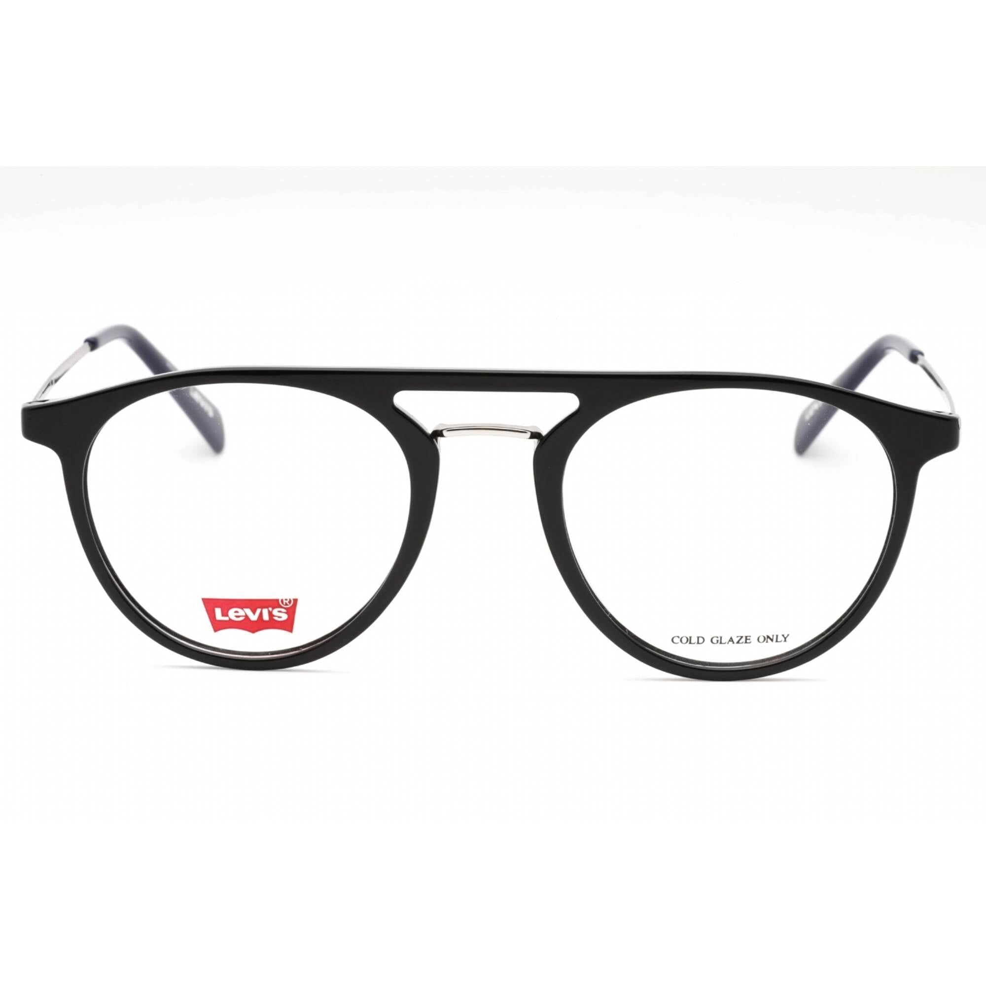 Levi's Men's Eyeglasses - Black Blue Plastic Oval Full Rim Frame | LV 1001 0D51 00