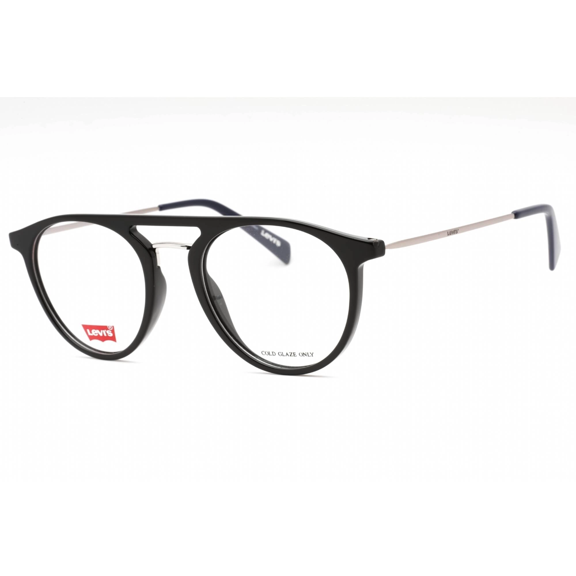Levi's Men's Eyeglasses - Black Blue Plastic Oval Full Rim Frame | LV 1001 0D51 00