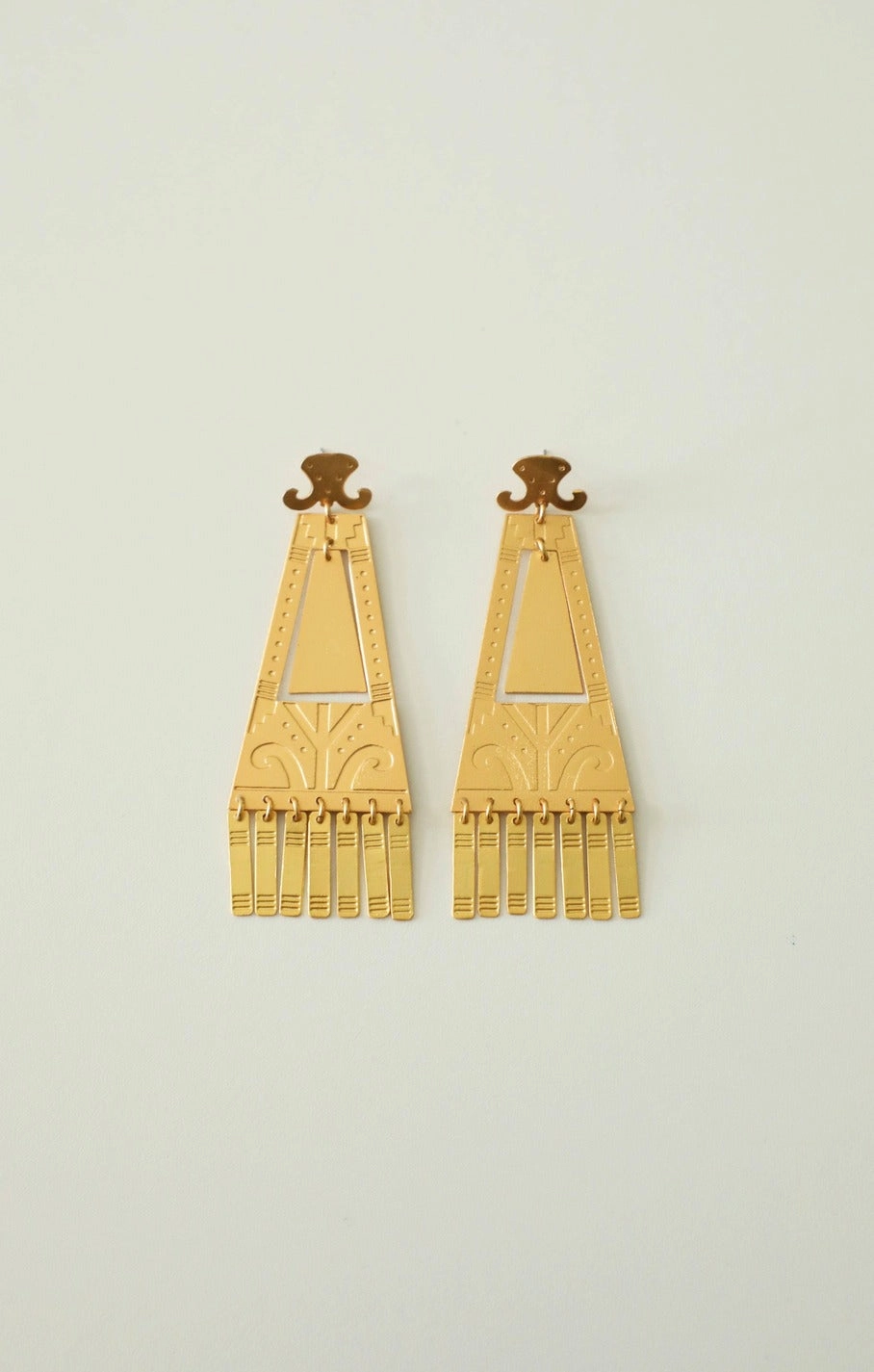Matte Gold Triangle Earrings