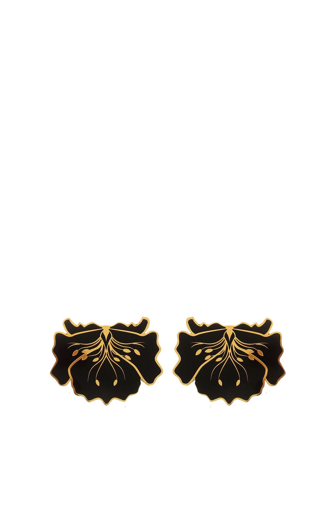 Mini Poppy Black Earrings