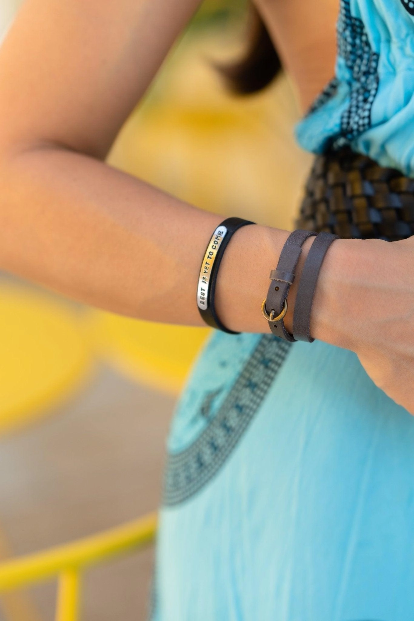 Minimalistic Double Wrap Bracelet with Buckle Closure