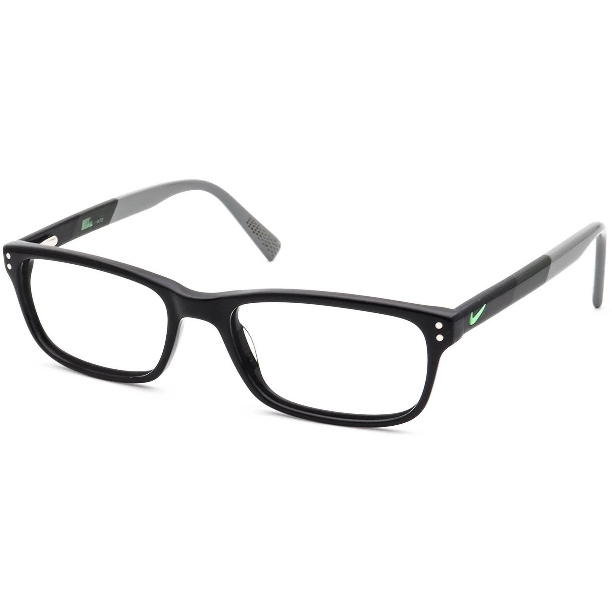 Nike Men's Eyeglasses - Black/Cargo Khaki Plastic Rectangular Frame | NIKE 7237 1