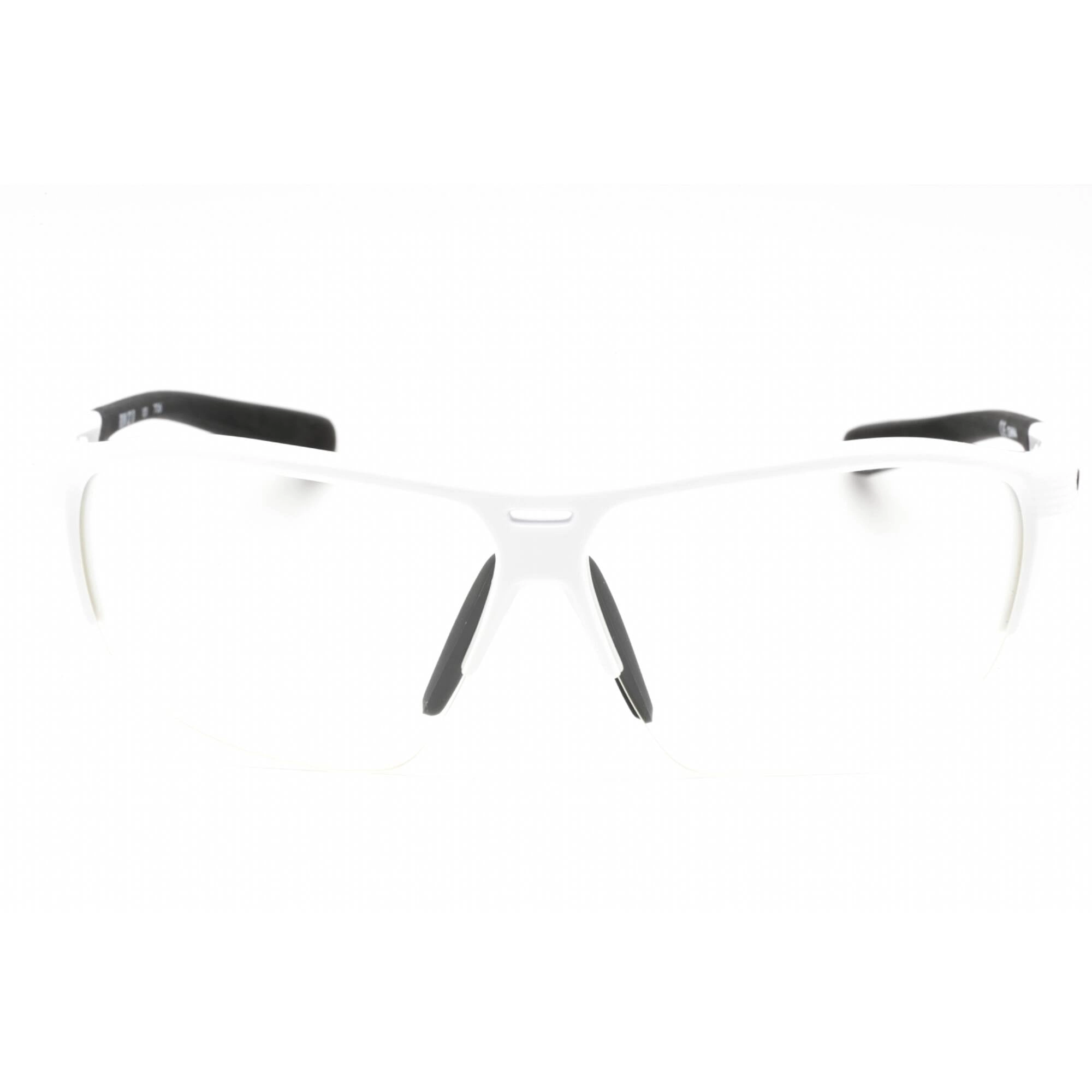 Nike Men's Sunglasses - White/Black Sport Wraparound Half Rim Frame | RUN X2 D 101