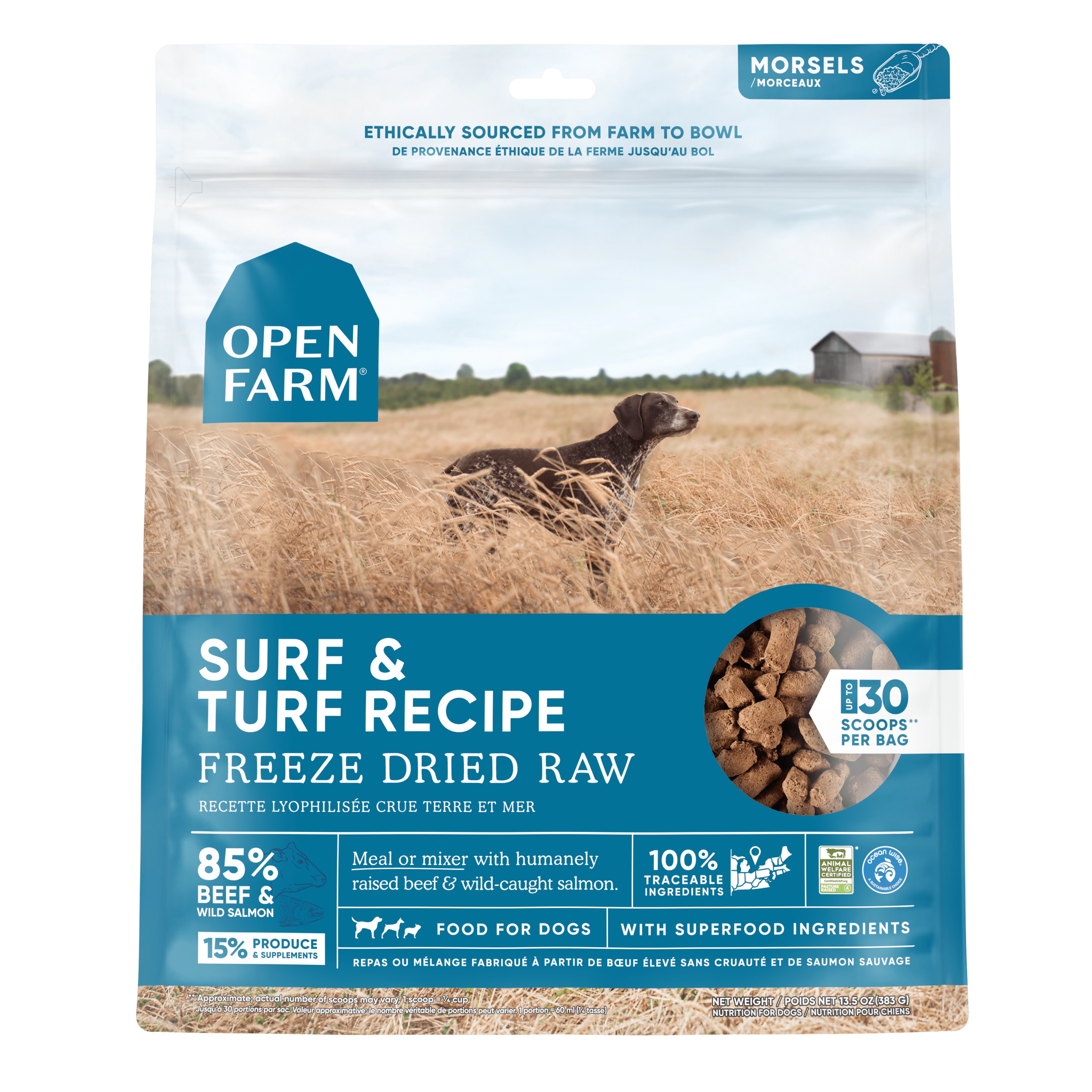 Open Farm Grain Free Surf & Turf Recipe Freeze Dried Raw Dog Food