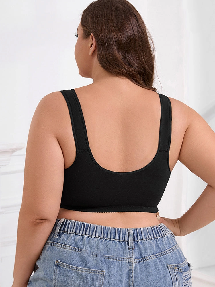 Oversized Lace Front-Closure Wireless Bras