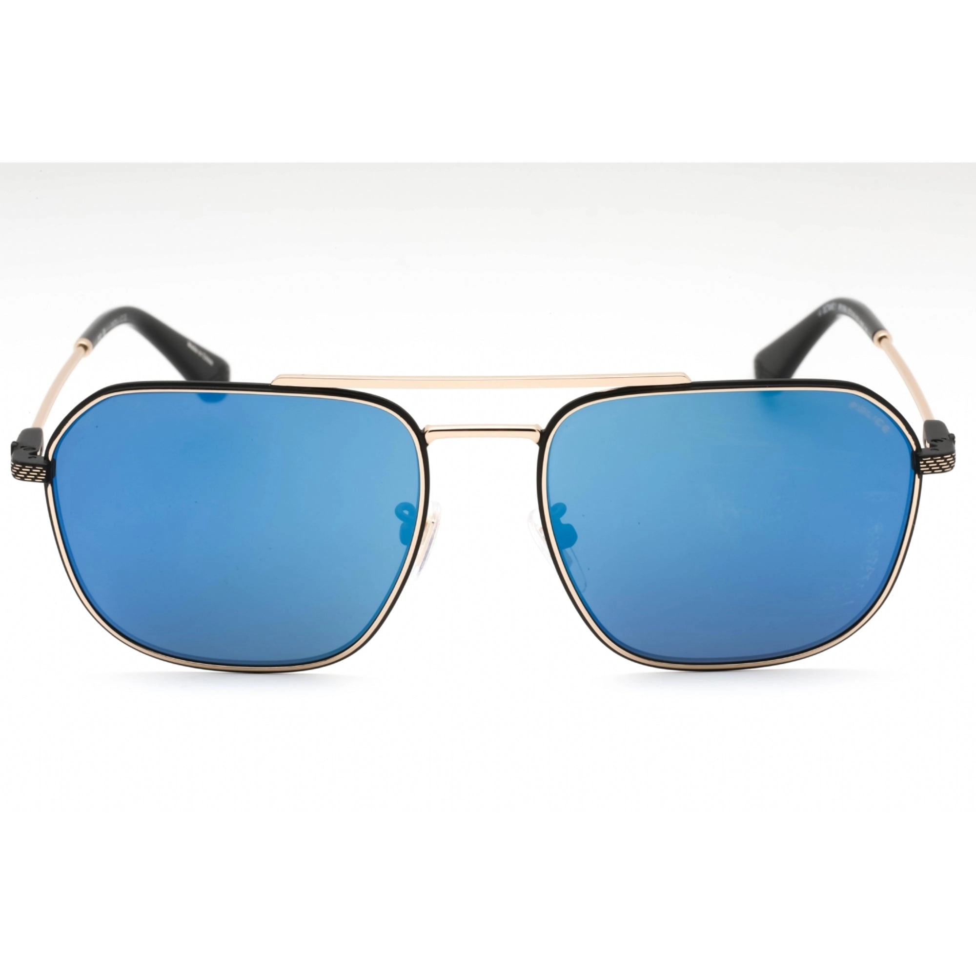 Police Men's Sunglasses - Black Gold Metal Aviator Full Rim 60mm Frame | SPLF64 300B