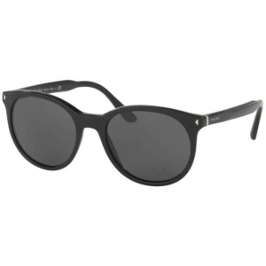 Prada Men's Sunglasses - Black Round Frame Dark Grey Lens | PRADA 0PR 06TS 1AB5S053