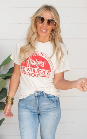 Queen Huskers Will Rock You Thrifted Tee - Final Sale