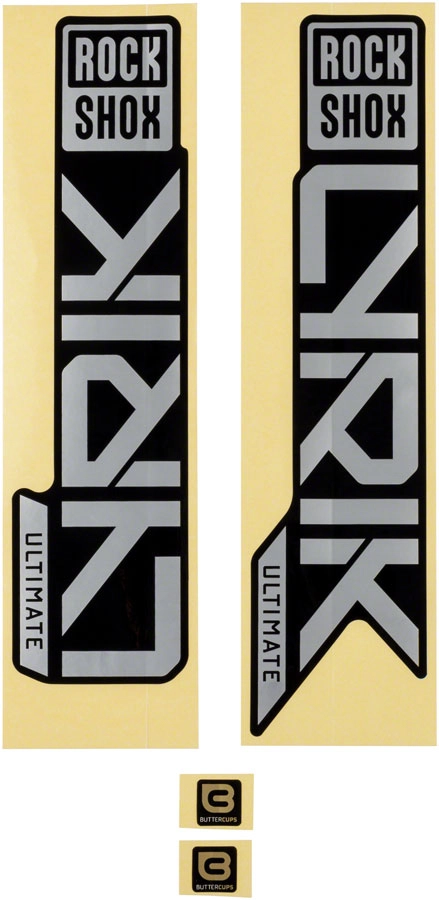 RockShox Fork Decal Kit - Lyrik Ultimate 27.5"/29" Matte Silver Foil For High Gloss BLK 2023 