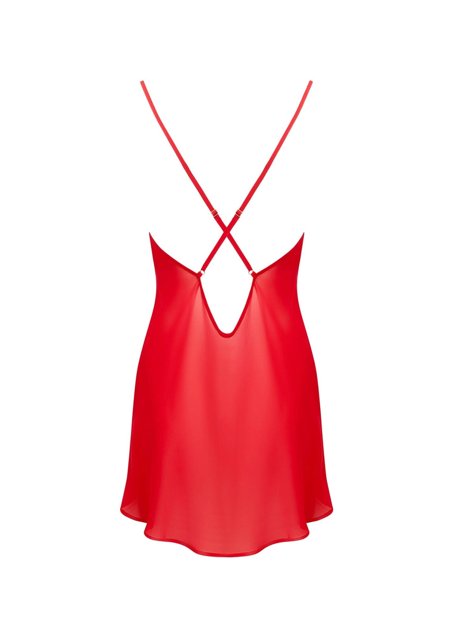 Rosalie Short Chemise Slip (Red/Sheer)