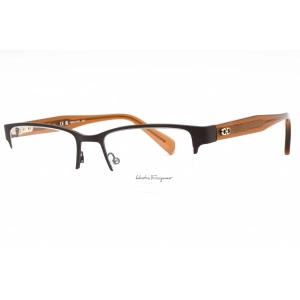 Salvatore Ferragamo Men's Eyeglasses - Matte Brown Rectangular Frame | SF2222 202