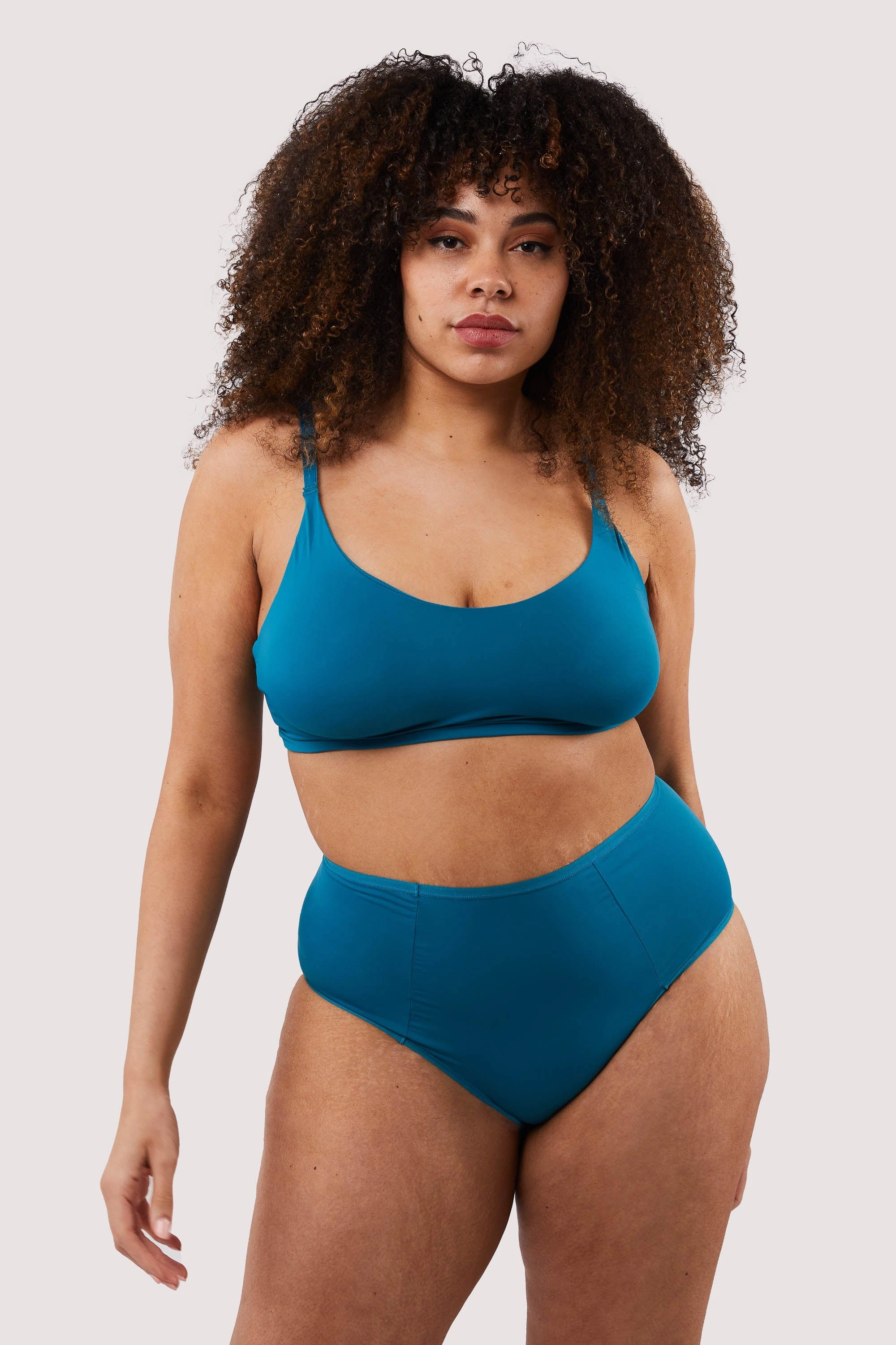 Second Skin Teal Recycled Highwaist Brief