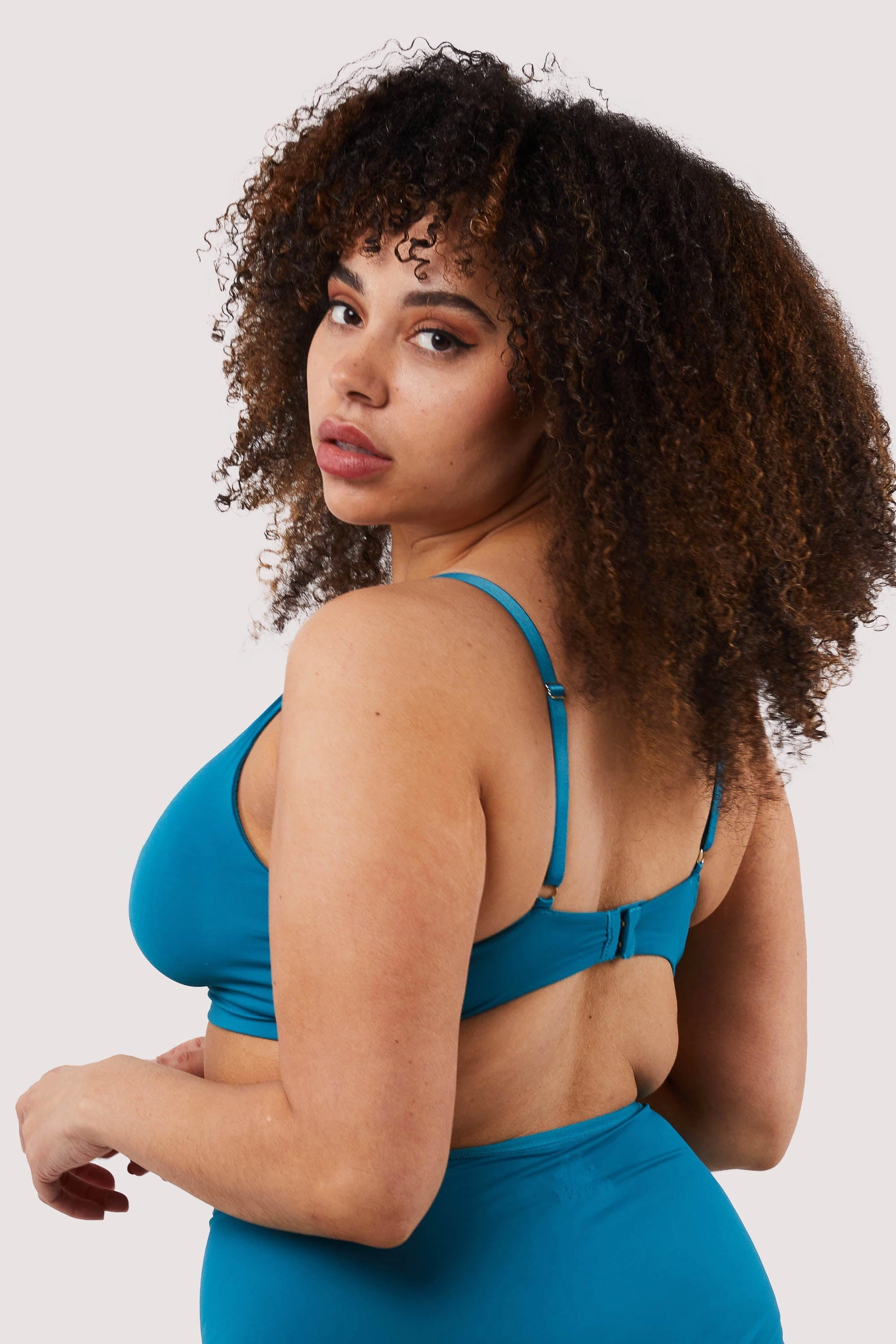 Second Skin Teal Recycled Triangle Bra
