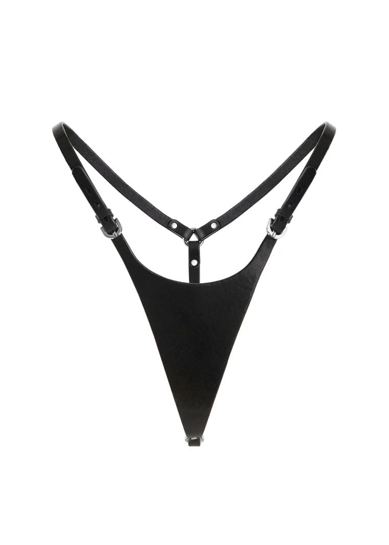 Selena Leather Thong (Black)