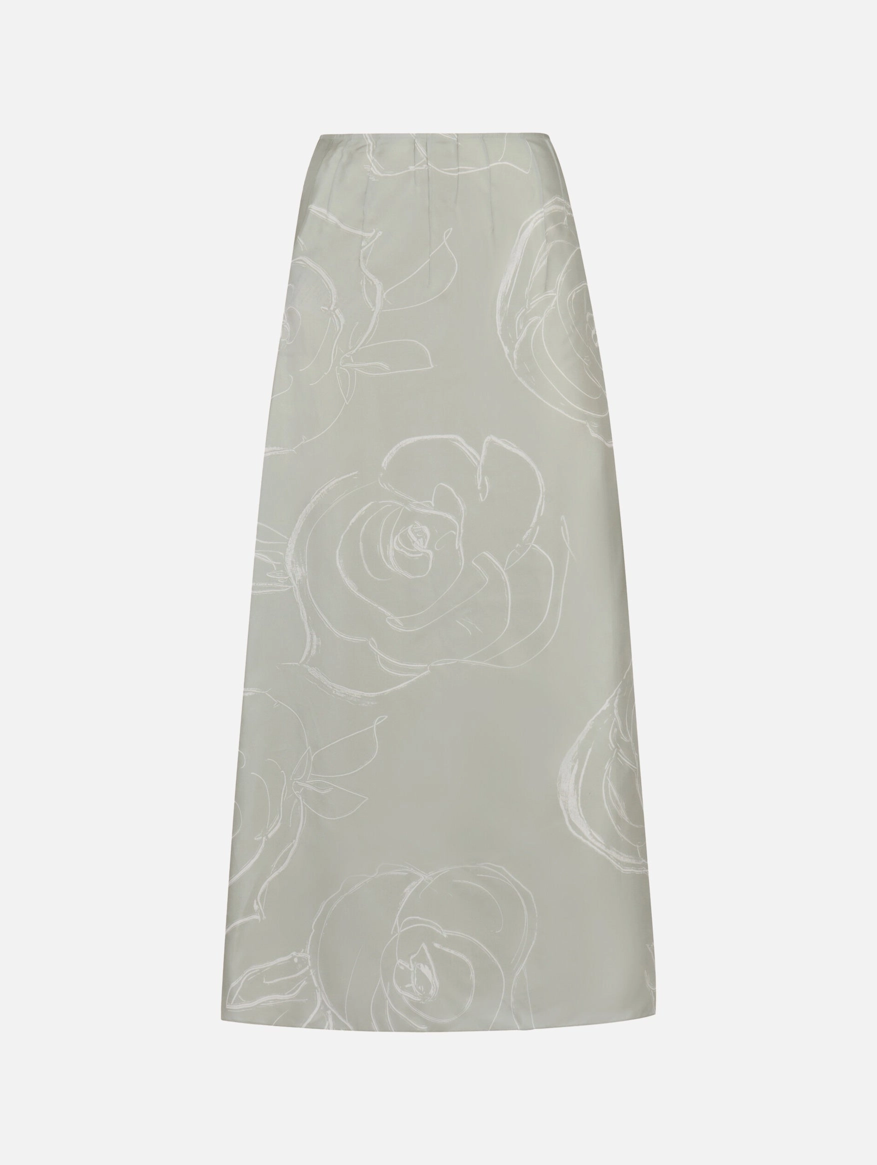 Silk Skirt With Aurora Print in Green