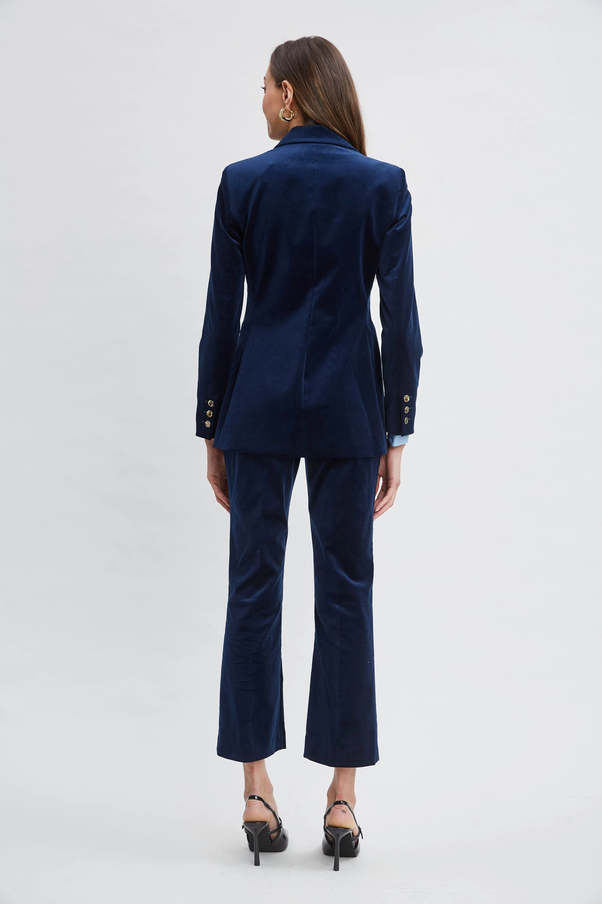 Single Button Velvet Blazer