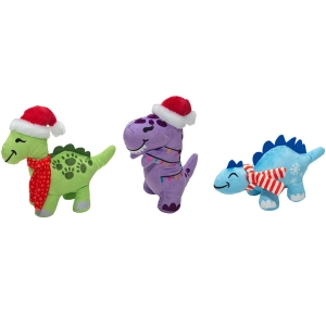 SnugArooz Christmas Dinos Multi Dog Toys