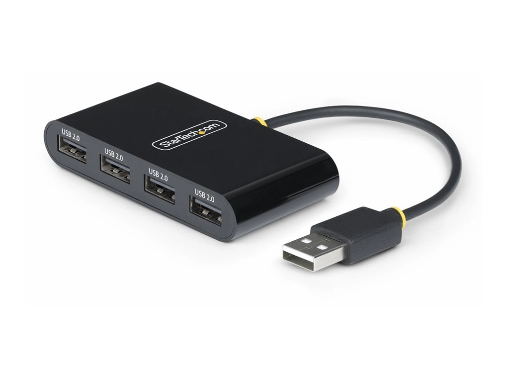 StarTech.com 4-Port USB 2.0 Hub, USB Bus Powered, Small Travel Mini USB Hub, USB 2.0 Splitter, Multi-Port Portable USB Hub, 480Mbps, ST4200MINI2-USB-HUB