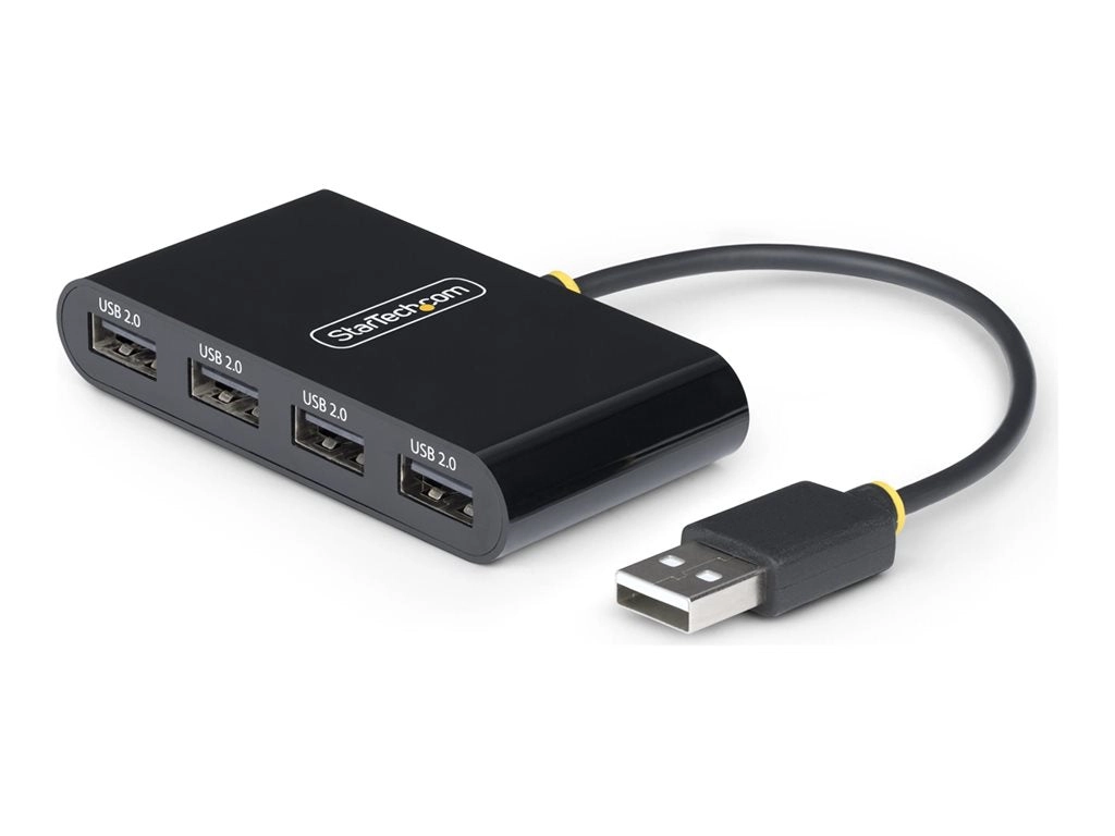 StarTech.com 4-Port USB 2.0 Hub, USB Bus Powered, Small Travel Mini USB Hub, USB 2.0 Splitter, Multi-Port Portable USB Hub, 480Mbps, ST4200MINI2-USB-HUB