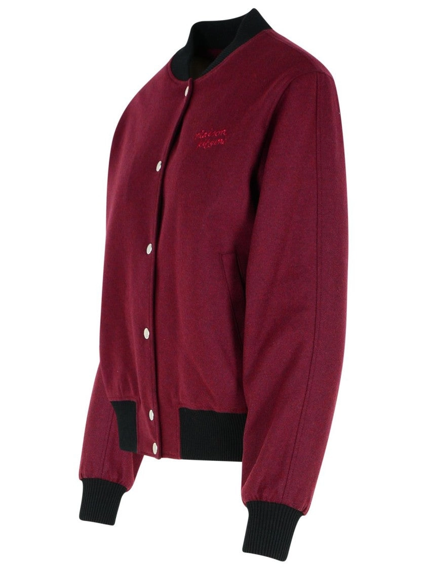 'Teddy' Burgundy Flannel Bomber Jacket