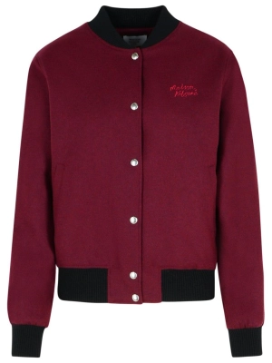 'Teddy' Burgundy Flannel Bomber Jacket