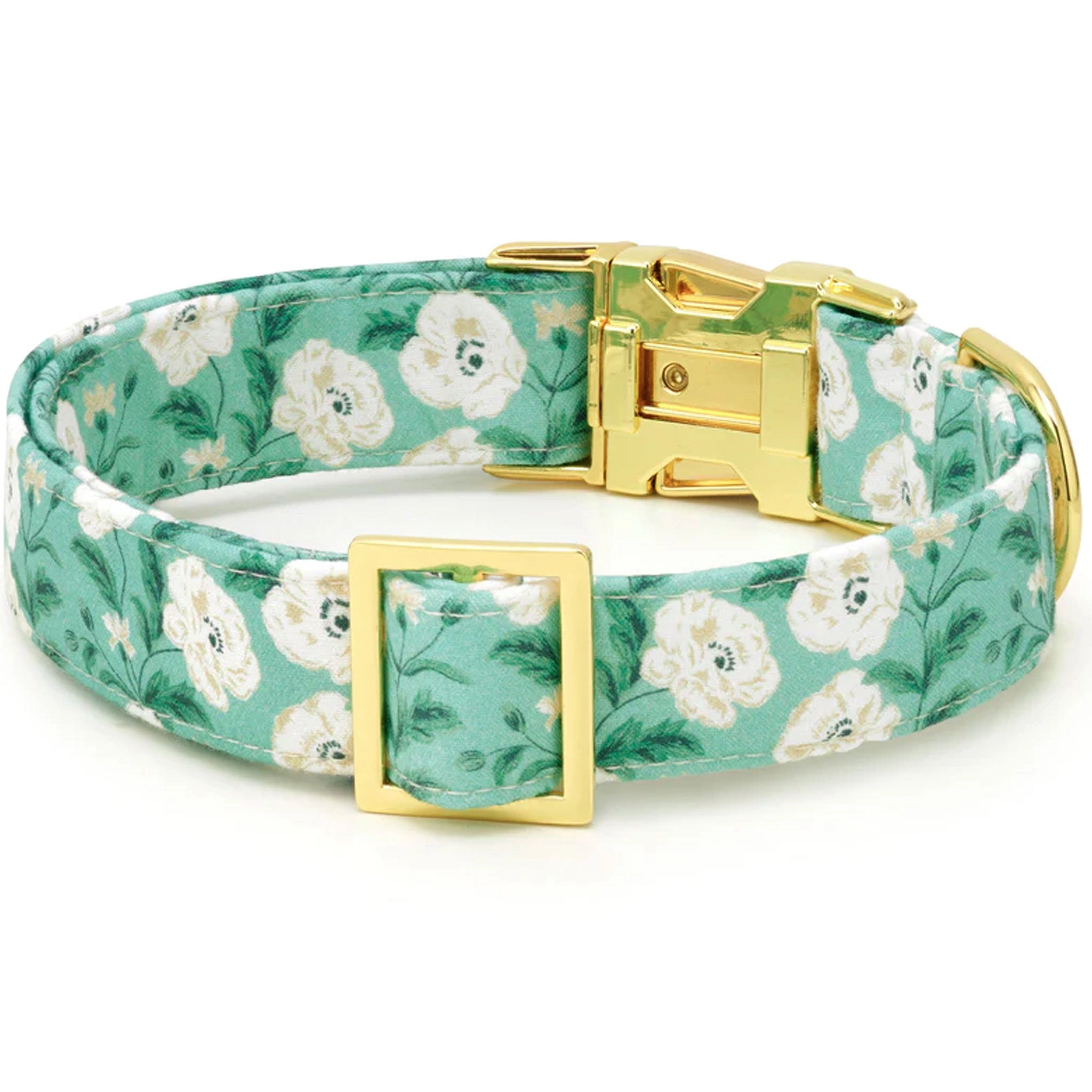 The Foggy Dog Collar - Seafoam Poppies