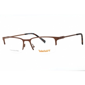 Timberland Men's Eyeglasses - Matte Dark Brown Metal Half Rim Rectangular | TB1799 049