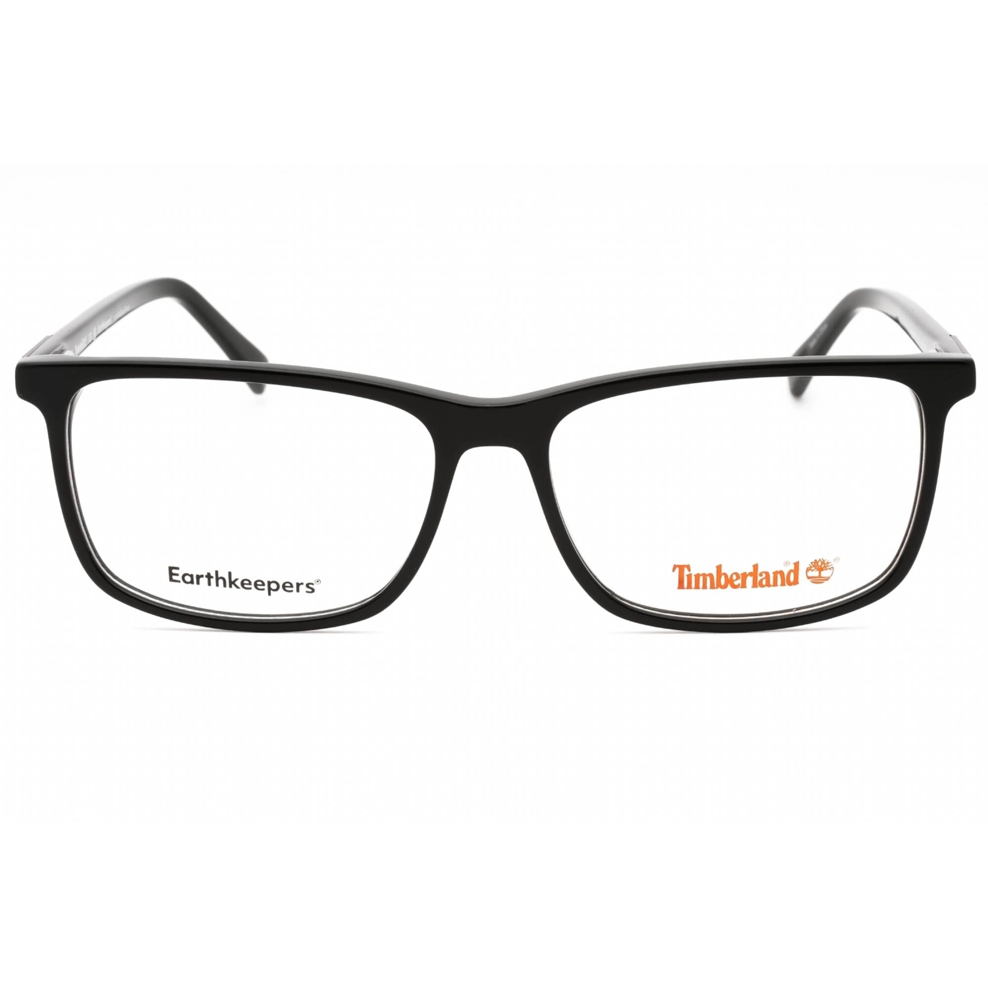 Timberland Men's Eyeglasses - Shiny Black Rectangular Full Rim Frame | TB1775 001