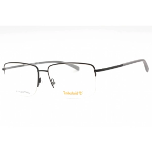 Timberland Men's Eyeglasses - Shiny Black Rectangular Half Rim Frame | TB1773 001