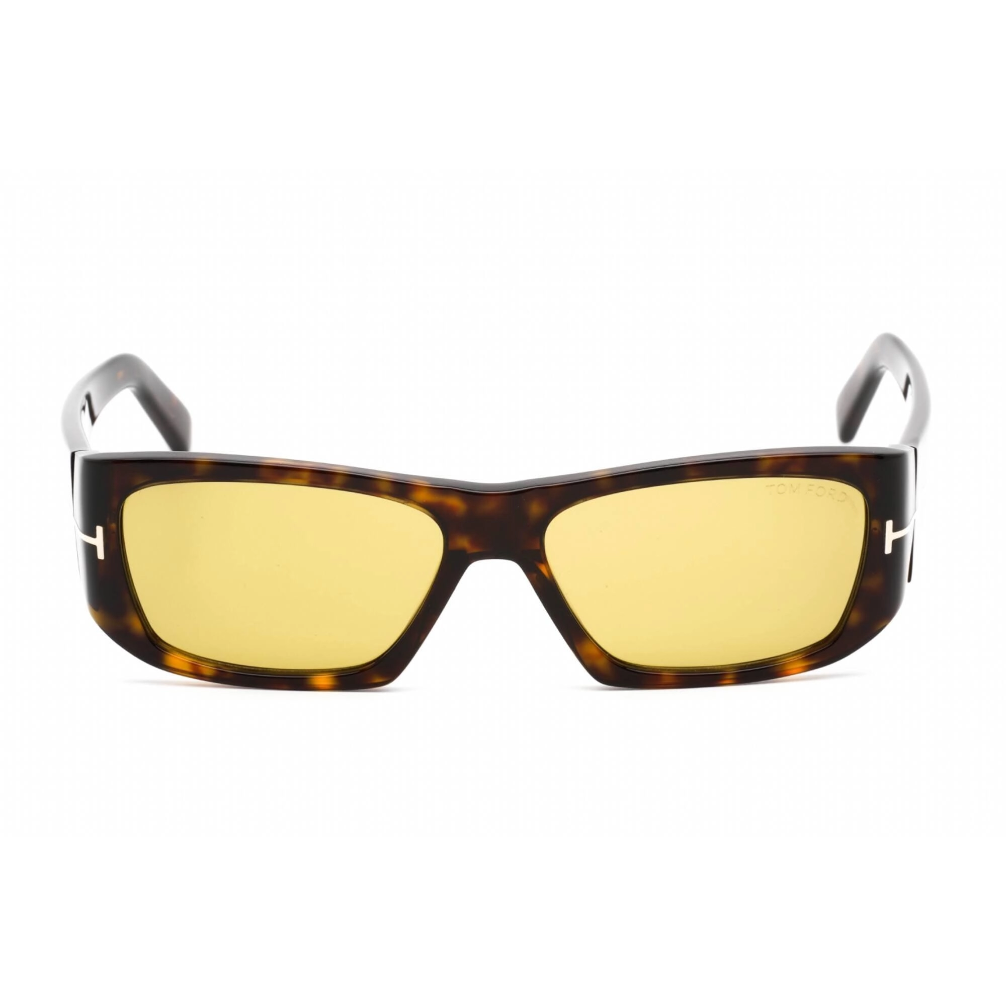 Tom Ford Men's Sunglasses - Full Rim Dark Havana Plastic Rectangular | FT0986 52E