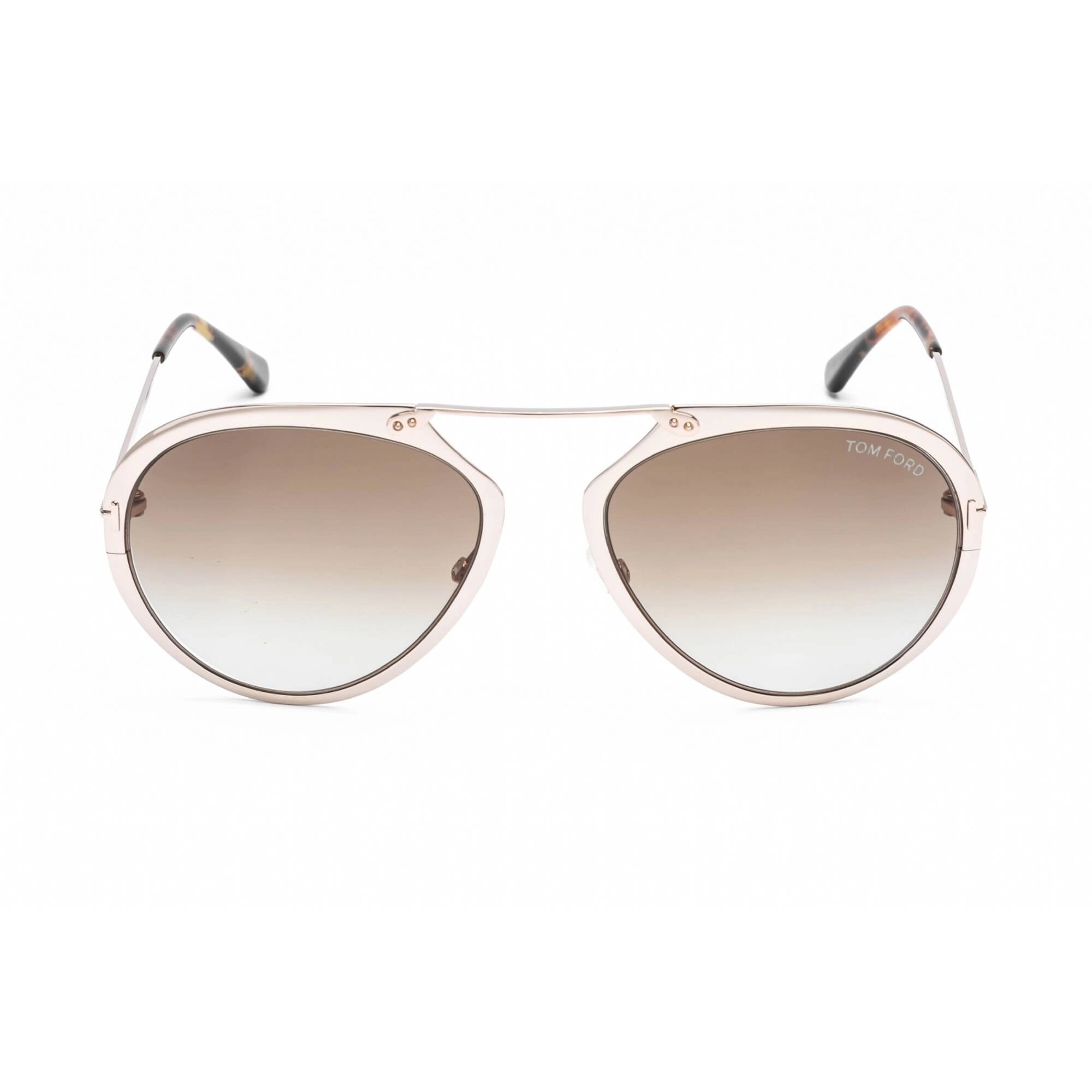 Tom Ford Men's Sunglasses - Shiny Rose Gold Metal Pilot 55mm Frame | FT0508 28F