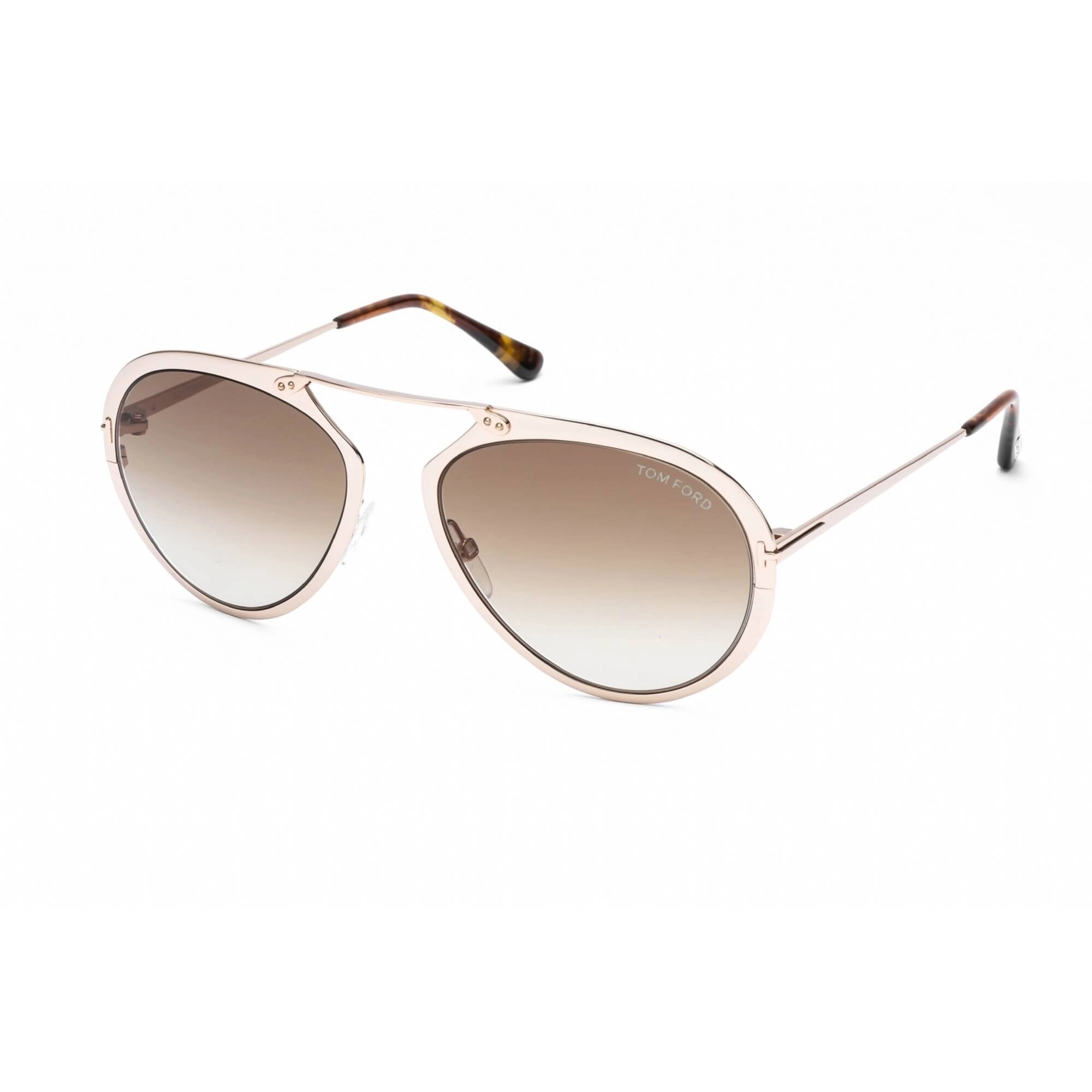 Tom Ford Men's Sunglasses - Shiny Rose Gold Metal Pilot 55mm Frame | FT0508 28F