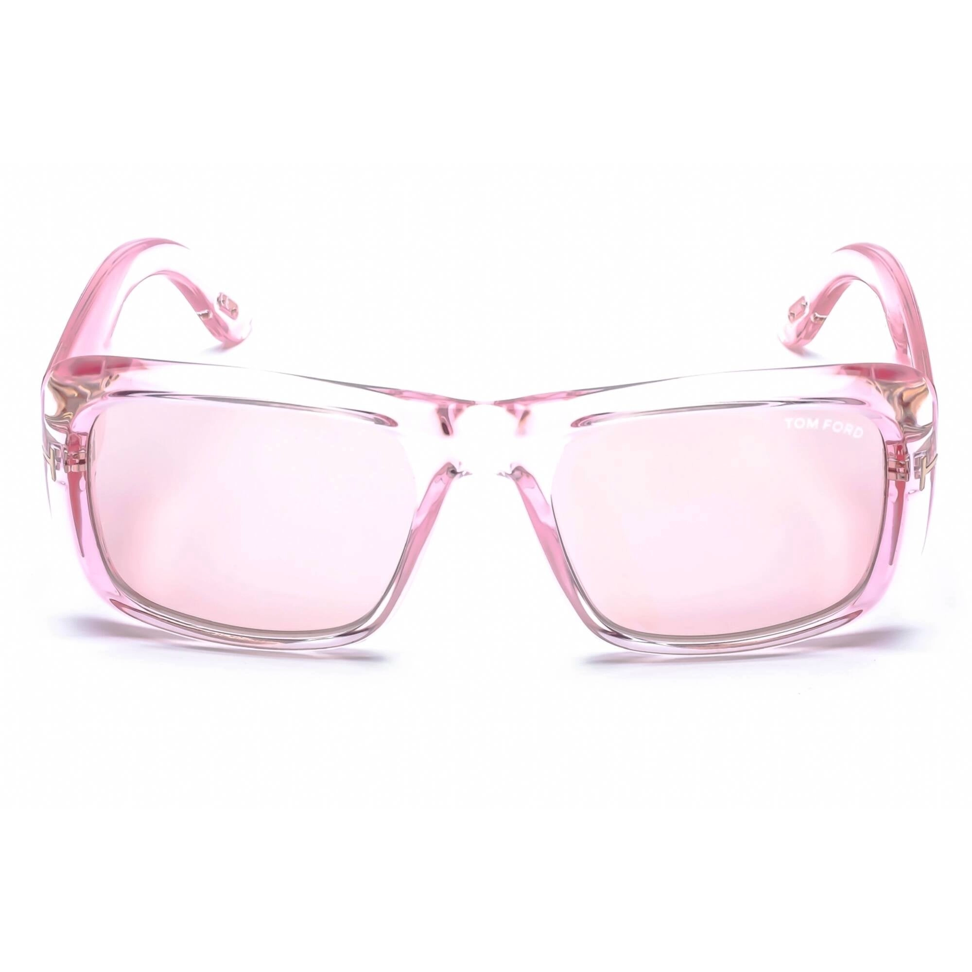 Tom Ford Sunglasses - Transparent Rose Plastic Rectangular Shape Frame | FT0731 72Y