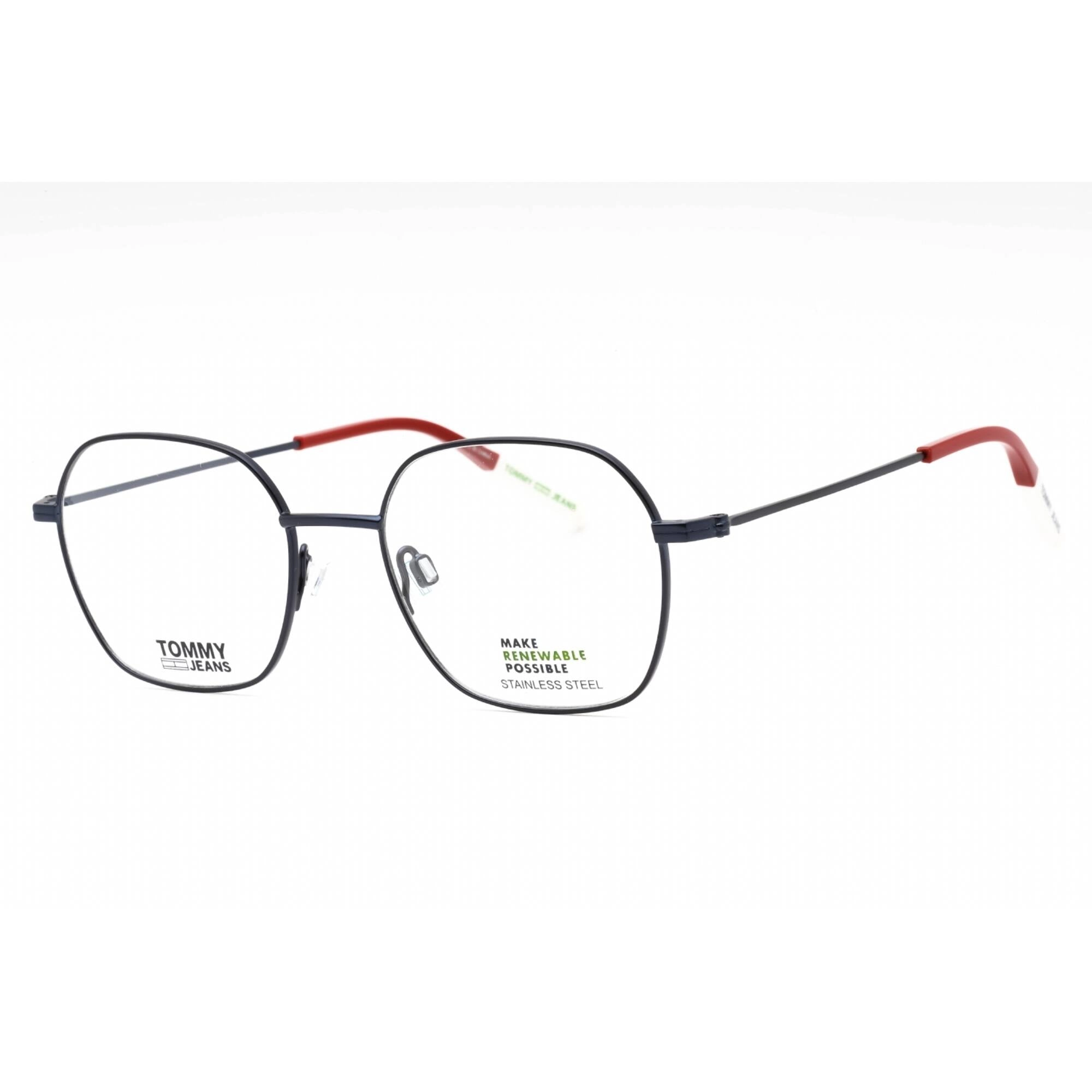 Tommy Hilfiger Men's Eyeglasses - Matte Blue Metal Square Full Rim Frame | TJ 0014 FLL
