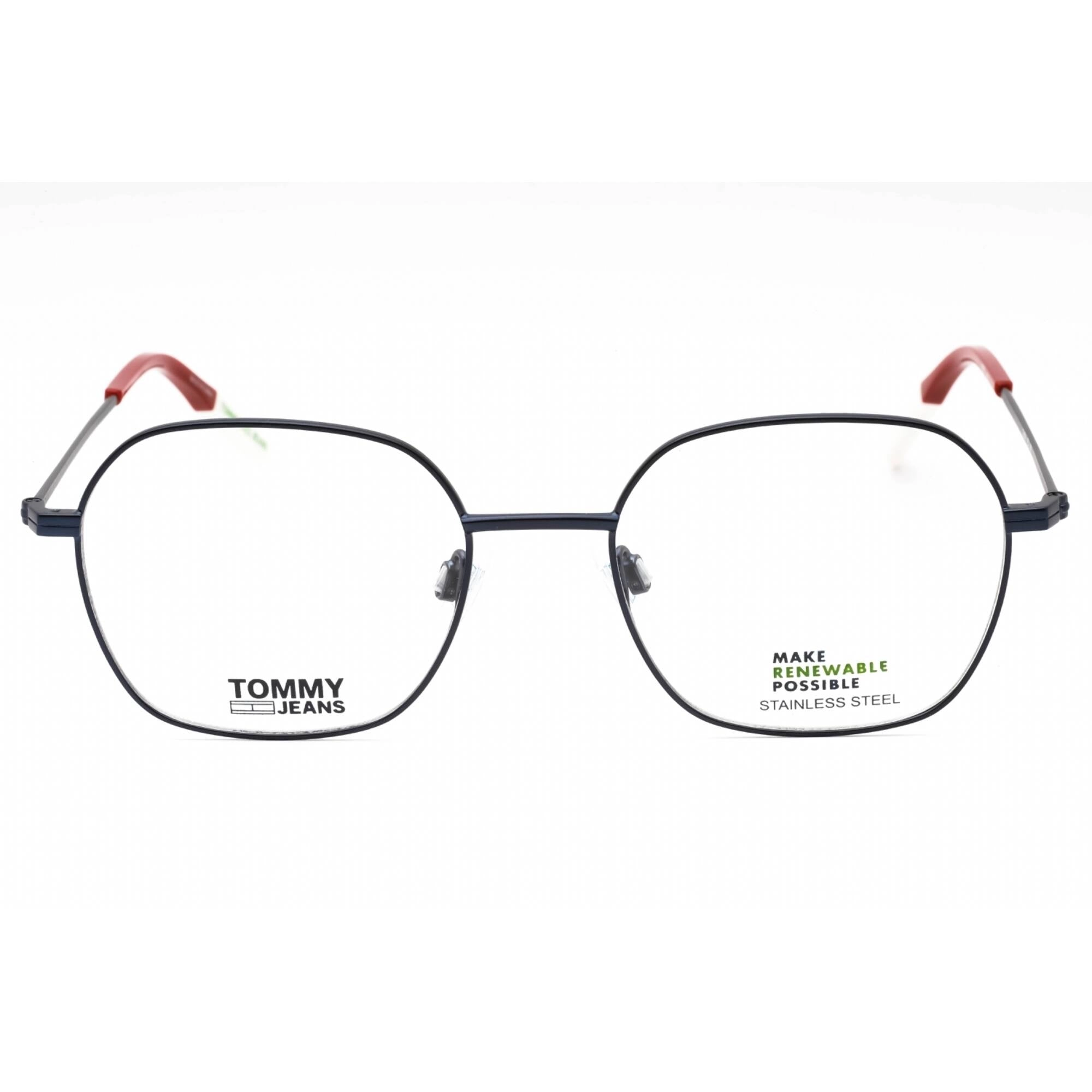 Tommy Hilfiger Men's Eyeglasses - Matte Blue Metal Square Full Rim Frame | TJ 0014 FLL
