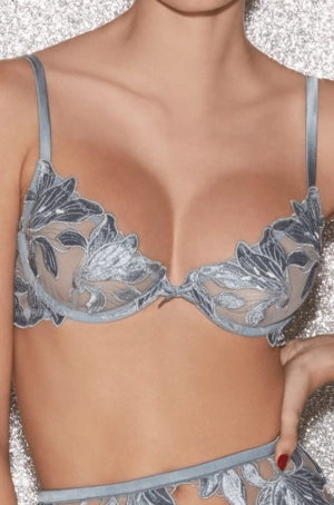 Velvet Lily Embroidery Demi Bra