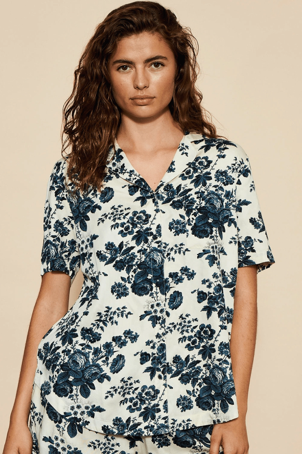 Wilda Short Sleeve Pyjama Shirt Black