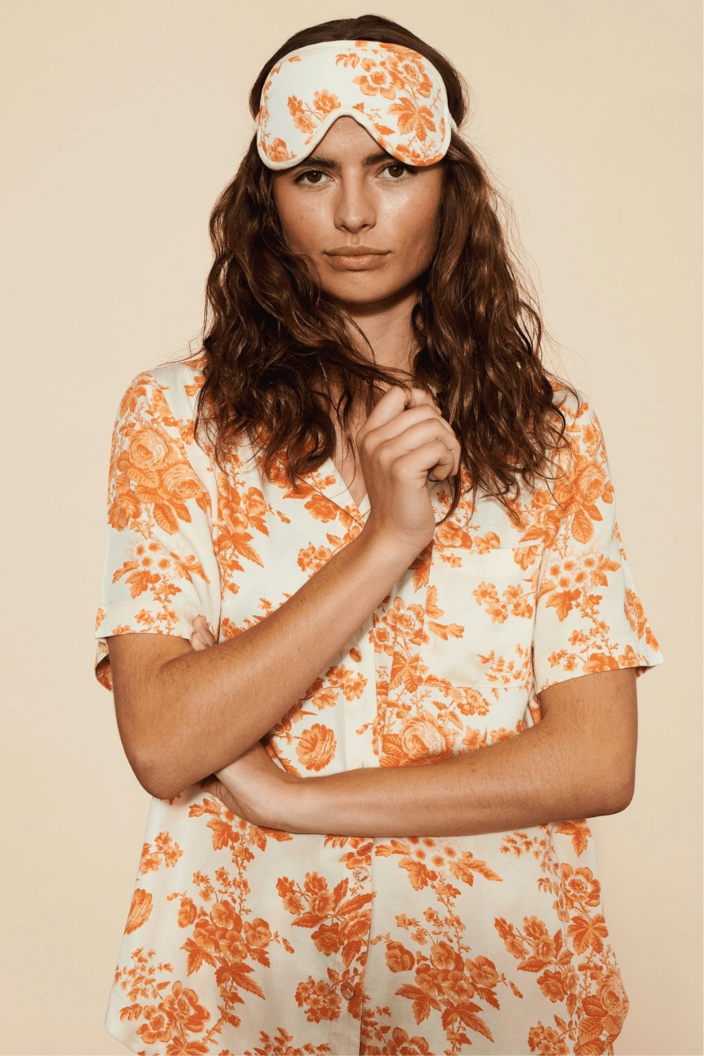 Wilda Short Sleeve Pyjama Shirt Orange