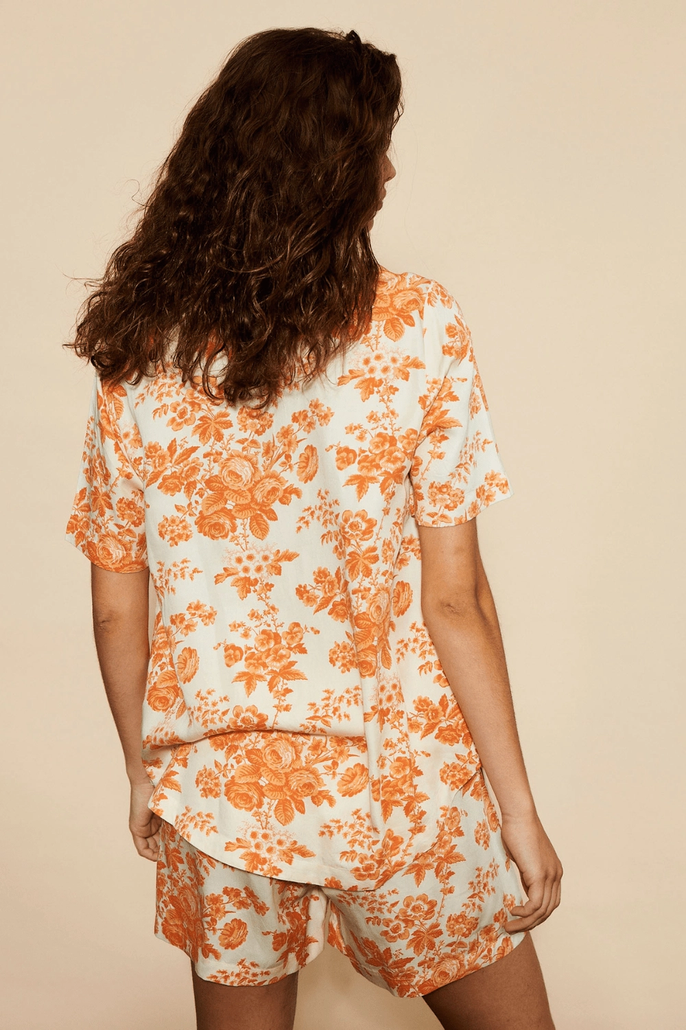 Wilda Short Sleeve Pyjama Shirt Orange