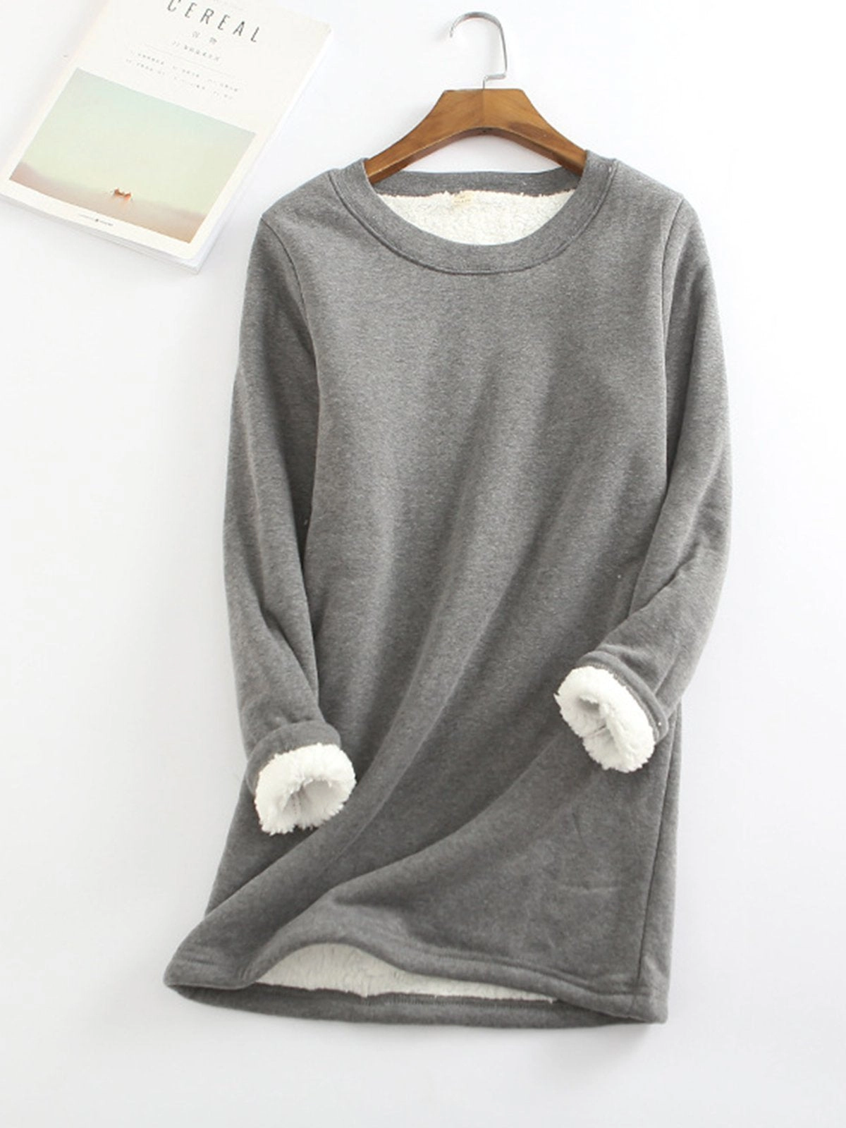 Winter Warm Thick Fleece Thermal Underwear Long Sleeve Cotton T-Shirt