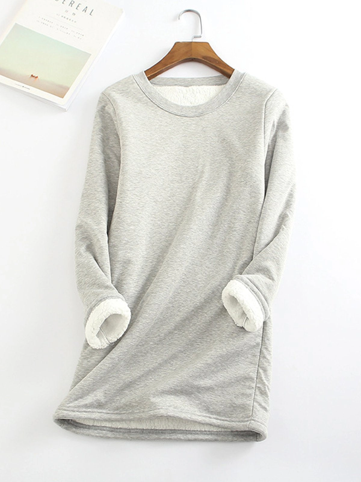 Winter Warm Thick Fleece Thermal Underwear Long Sleeve Cotton T-Shirt