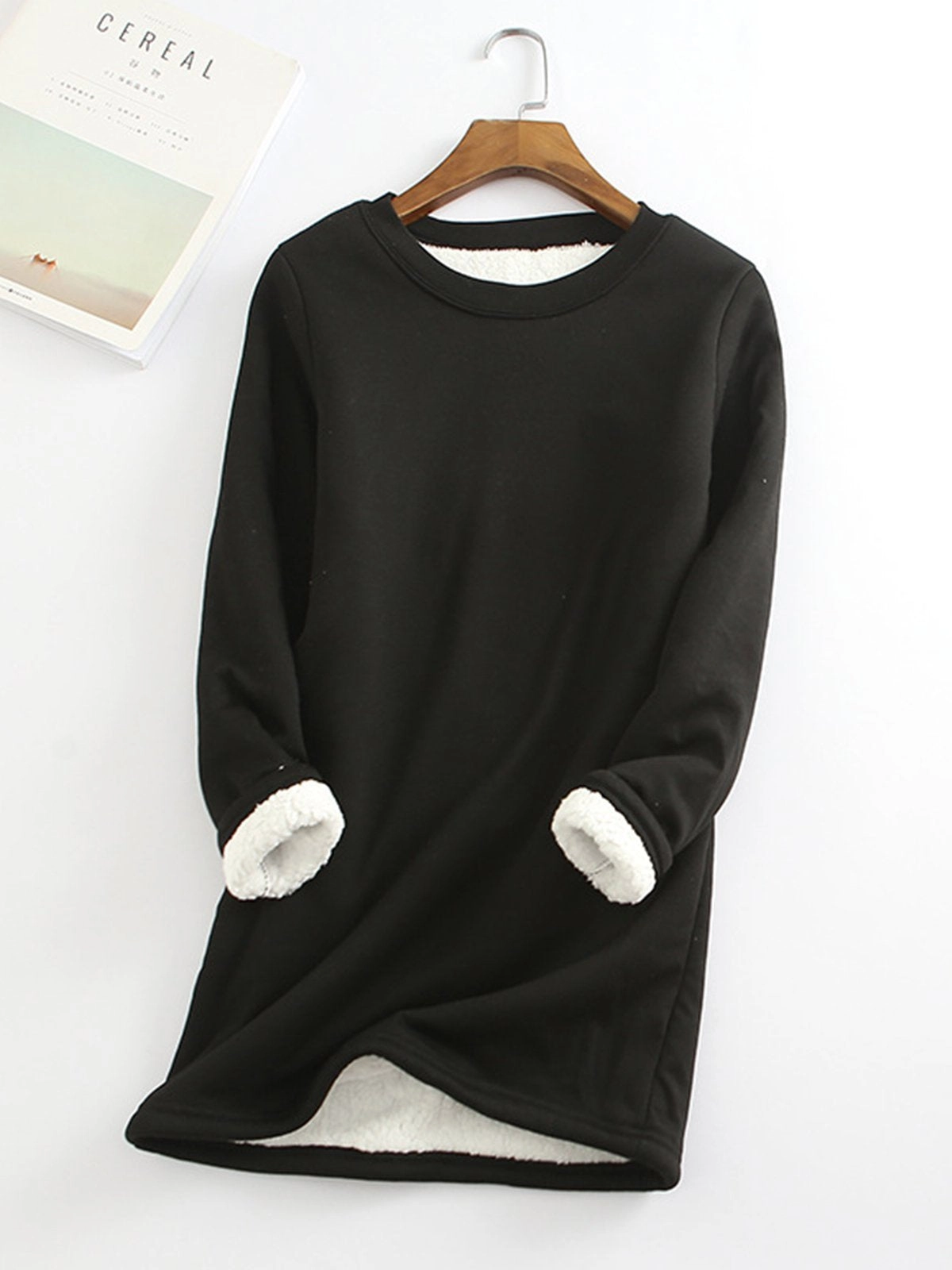 Winter Warm Thick Fleece Thermal Underwear Long Sleeve Cotton T-Shirt