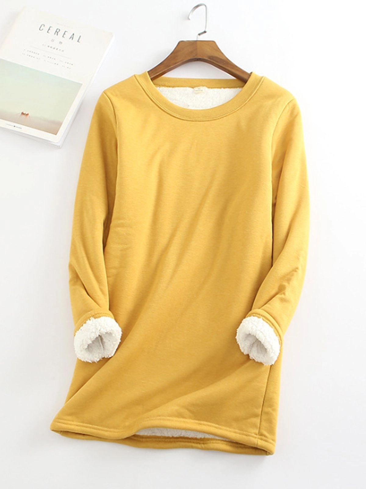 Winter Warm Thick Fleece Thermal Underwear Long Sleeve Cotton T-Shirt