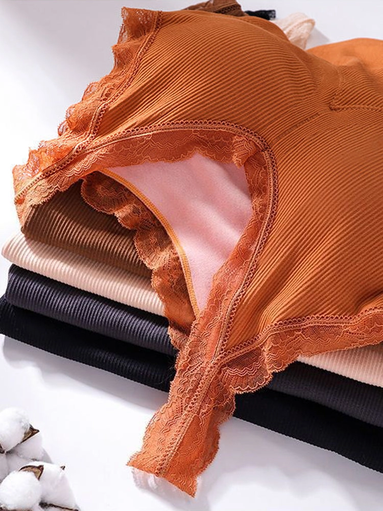 Womens Basic Thermal Underwear Thick Fleece Lined Tank Top
