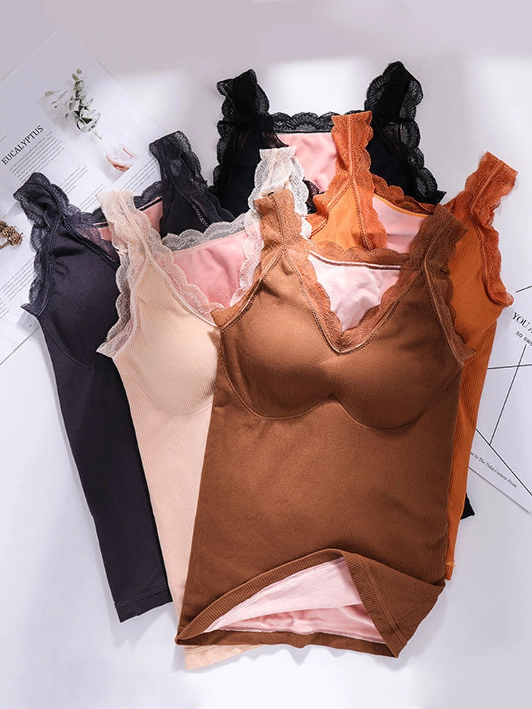 Womens Basic Thermal Underwear Thick Fleece Lined Tank Top