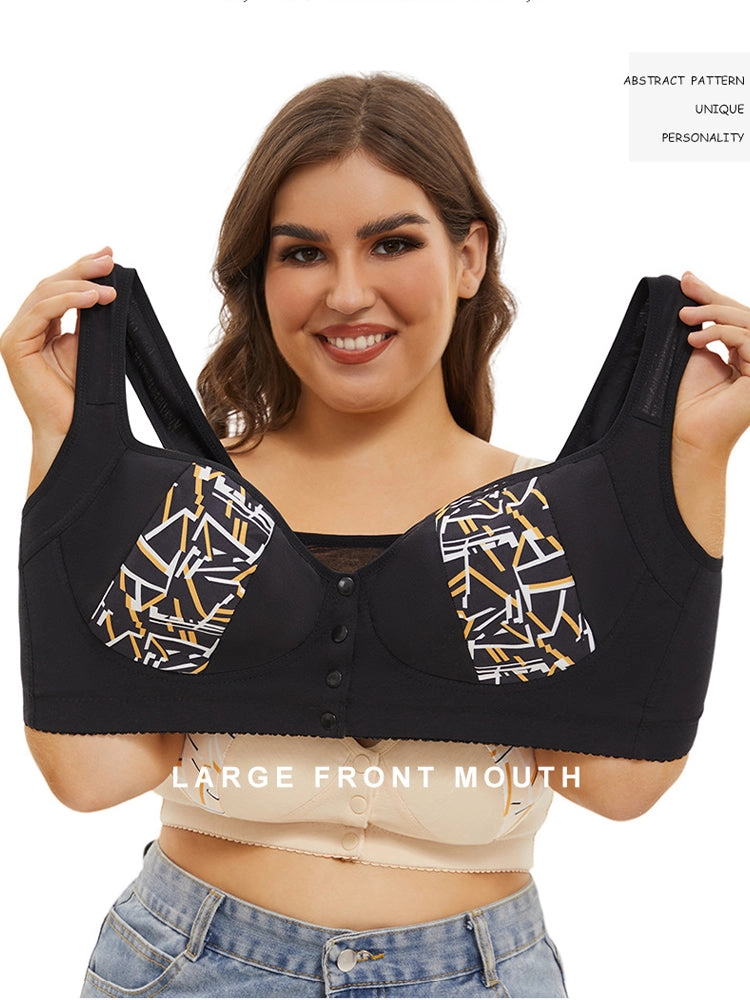 Women's Front-Closure Camisole Bra with Floral Print
