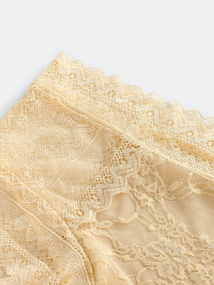 Women's High Waist Lace See Through Panties