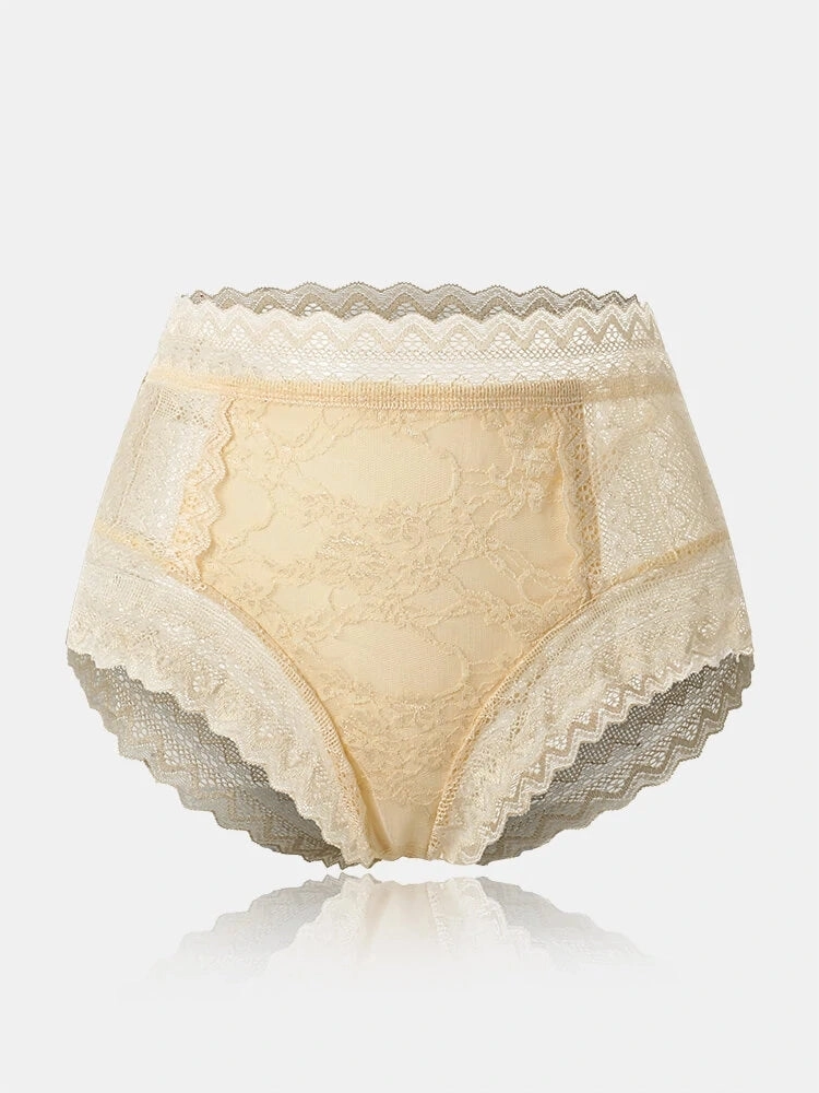 Women's High Waist Lace See Through Panties
