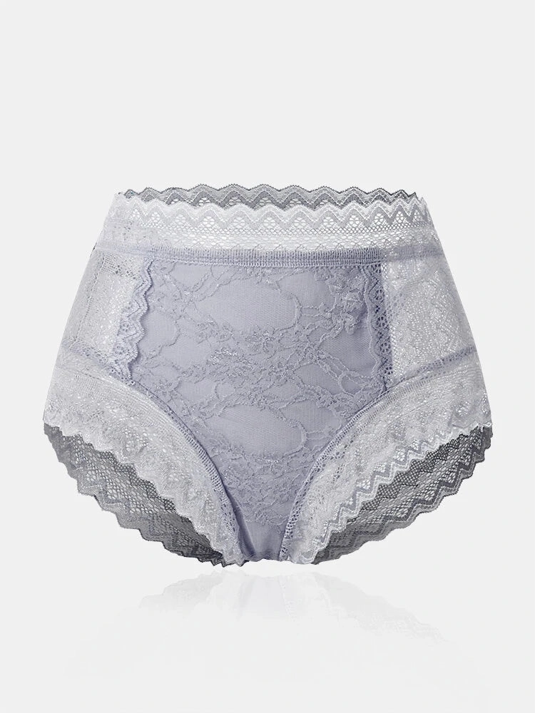 Women's High Waist Lace See Through Panties